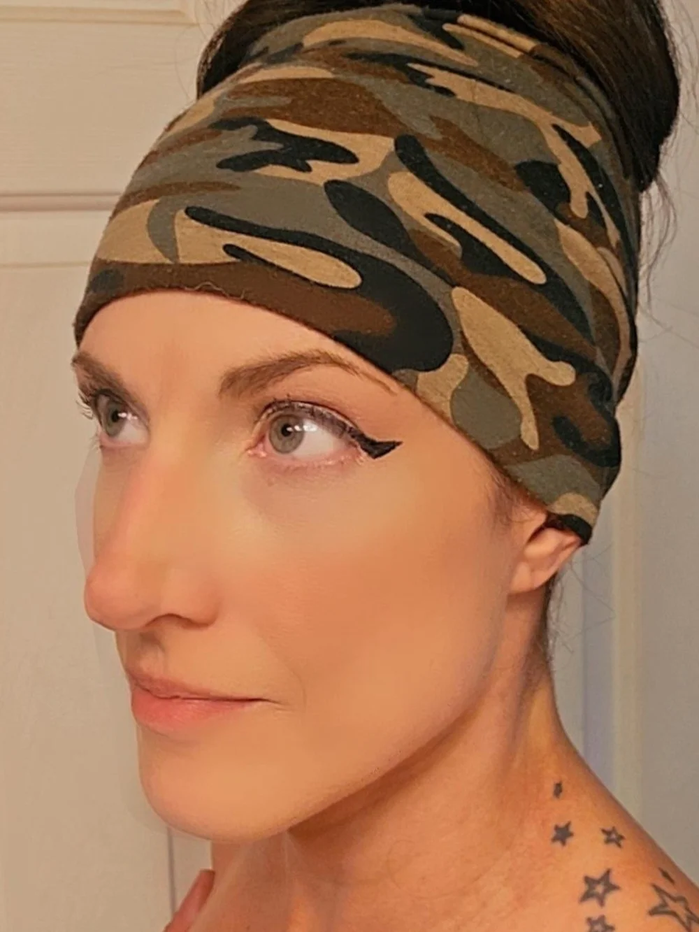 Camo Stretch Headband - Green & Brown
